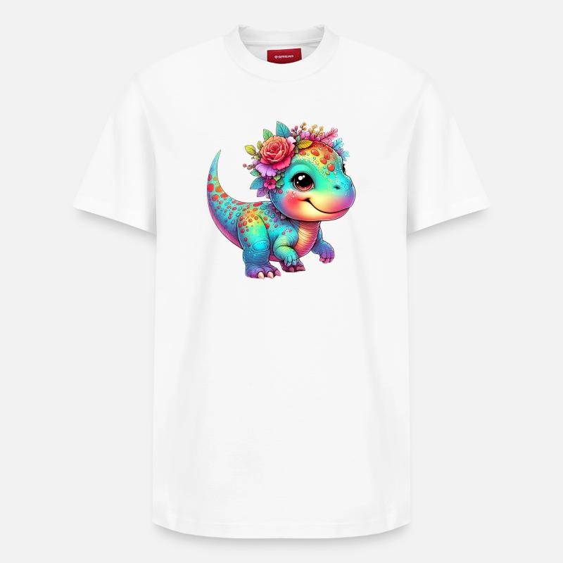 Dinosaure - T-shirt unisexe décontracté en coton Supima – de SPREAD - blanc