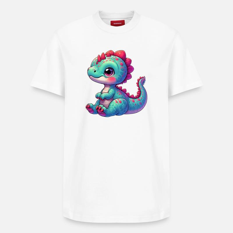 Dinosaure - T-shirt unisexe décontracté en coton Supima – de SPREAD - blanc