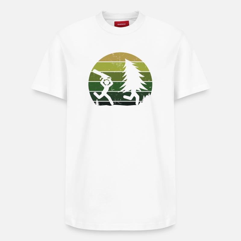 Arbre bûcheron sciure sciure bois bois - T-shirt unisexe décontracté en coton Supima – de SPREAD - blanc