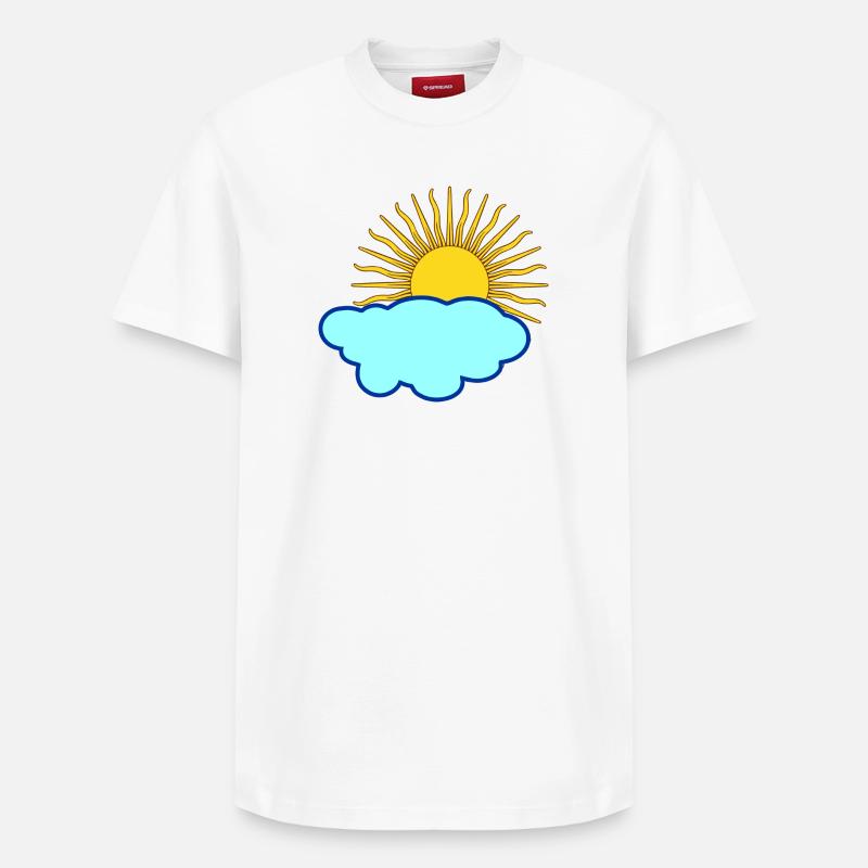 Soleil derrière les nuages - T-shirt unisexe décontracté en coton Supima – de SPREAD - blanc