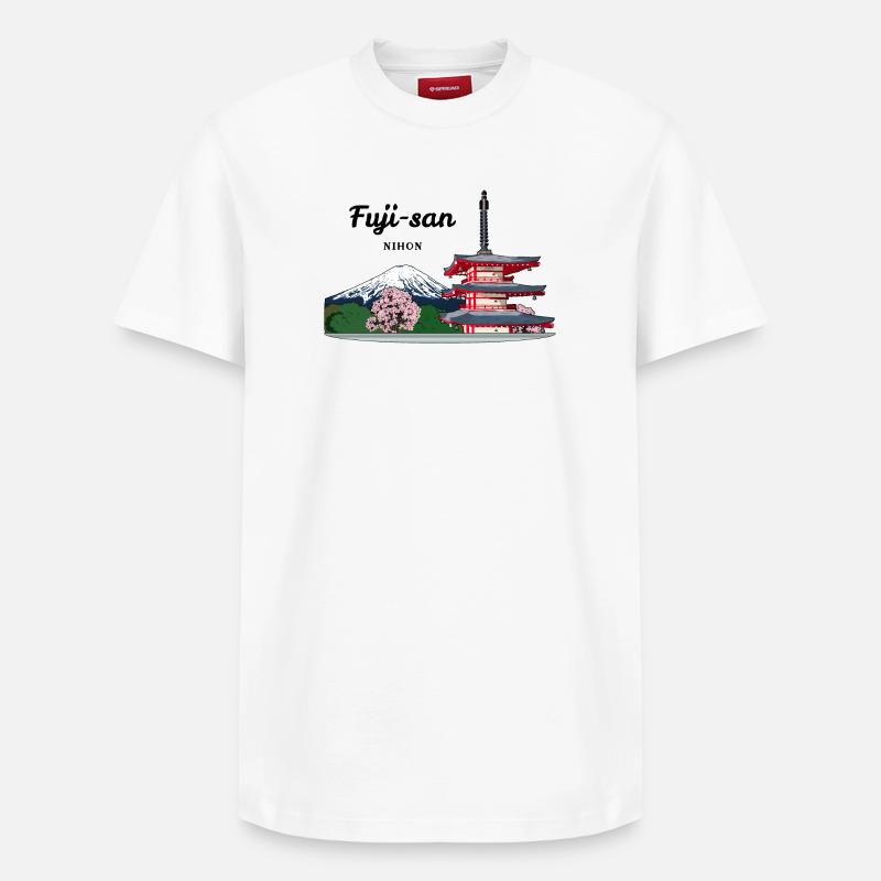 Mont Fuji, Japon, Pagode - T-shirt unisexe décontracté en coton Supima – de SPREAD - blanc