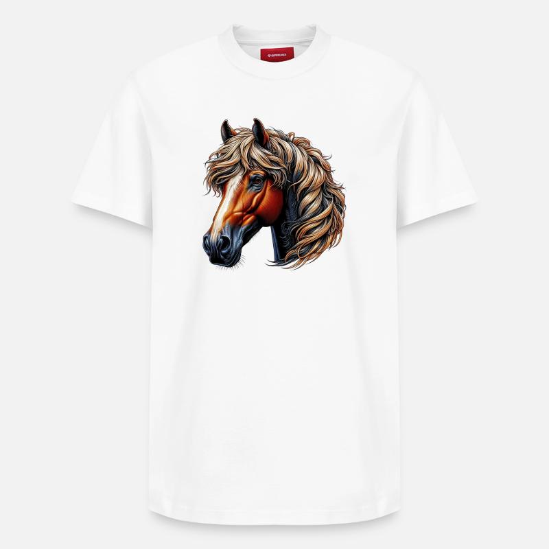 Cheval - T-shirt unisexe décontracté en coton Supima – de SPREAD - blanc