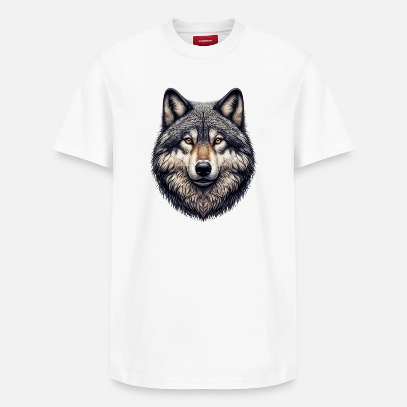 Wolf - Relaxed Unisex Supima Cotton T-Shirt – von SPREAD - Weiß