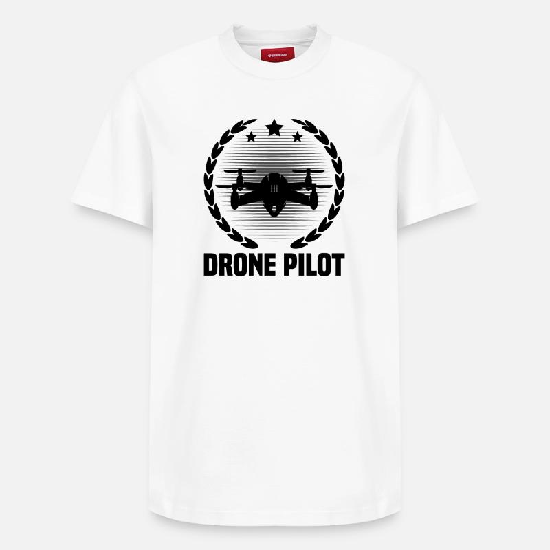 Pilote de drone - T-shirt unisexe décontracté en coton Supima – de SPREAD - blanc