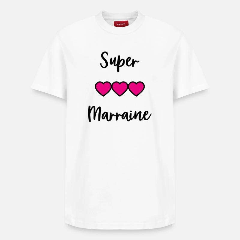 SUPER MARRAINE - T-shirt unisexe décontracté en coton Supima – de SPREAD - blanc