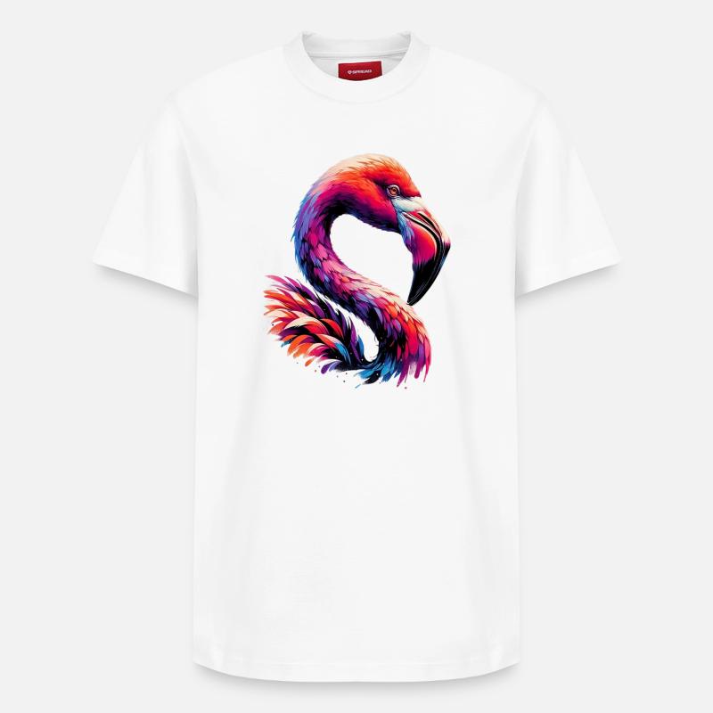Flamant - T-shirt unisexe décontracté en coton Supima – de SPREAD - blanc