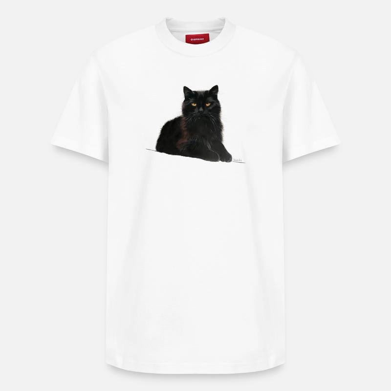 Katze - Relaxed Unisex Supima Cotton T-Shirt – von SPREAD - Weiß