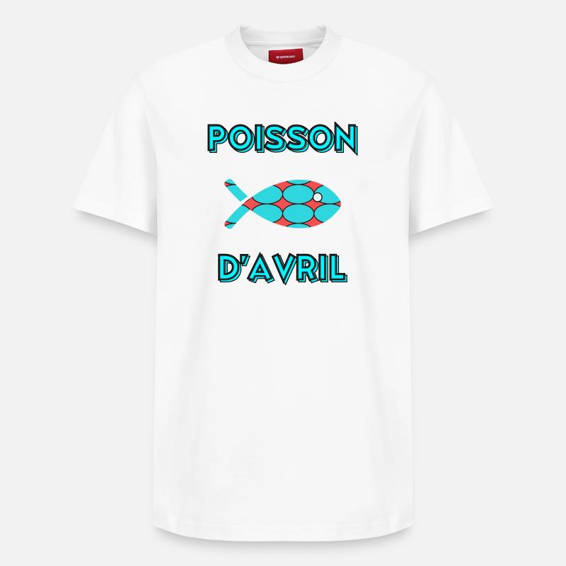 POISSON D'AVRIL - T-shirt unisexe décontracté en coton Supima – de SPREAD - blanc
