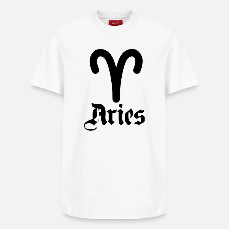 Sternzeichen Logo Widder - Relaxed Unisex Supima Cotton T-Shirt – von SPREAD - Weiß