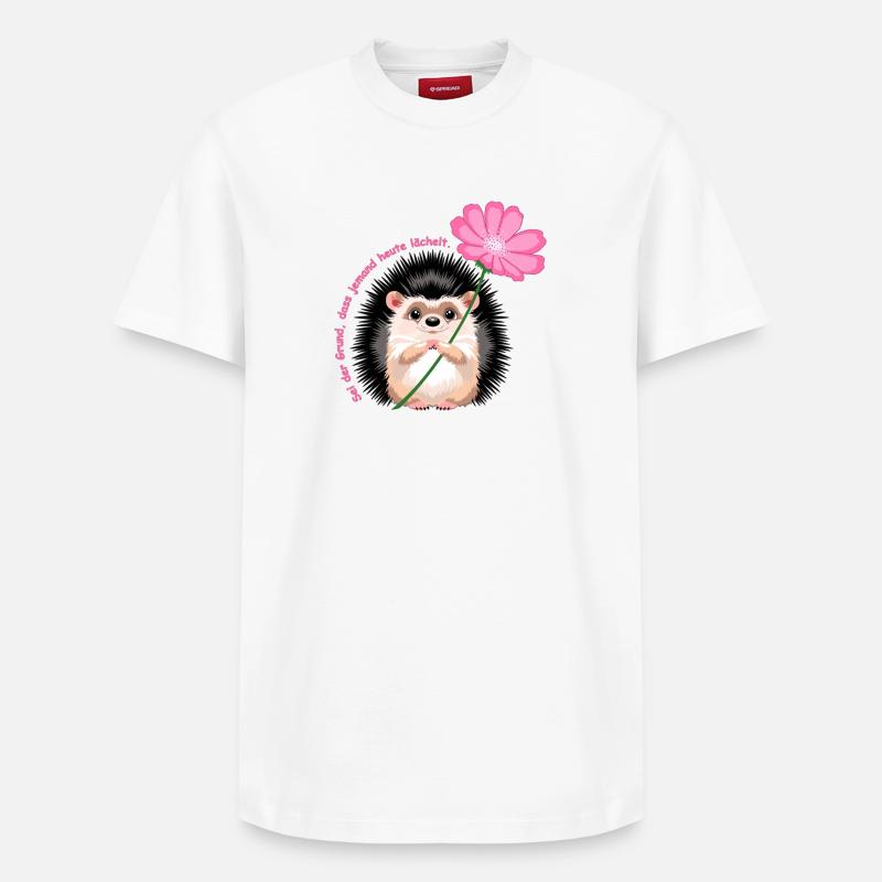 motiv_igel_text - T-shirt unisexe décontracté en coton Supima – de SPREAD - blanc
