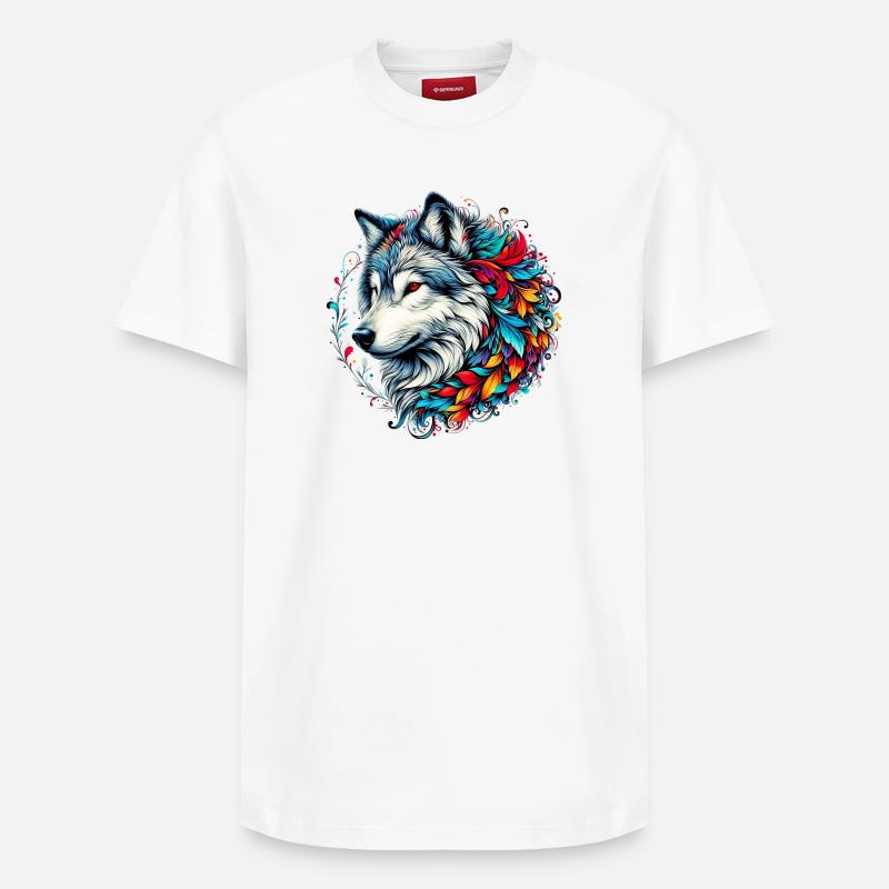 Wolf - Relaxed Unisex Supima Cotton T-Shirt – von SPREAD - Weiß