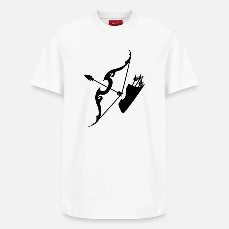 Schütze-Bogen mit Pfeilen - Relaxed Unisex Supima Cotton T-Shirt – von SPREAD - Weiß