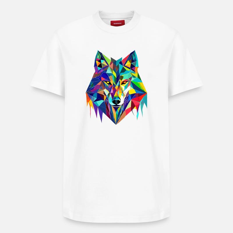Qui danse avec le loup - T-shirt unisexe décontracté en coton Supima – de SPREAD - blanc