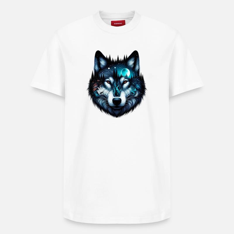 Loup - T-shirt unisexe décontracté en coton Supima – de SPREAD - blanc