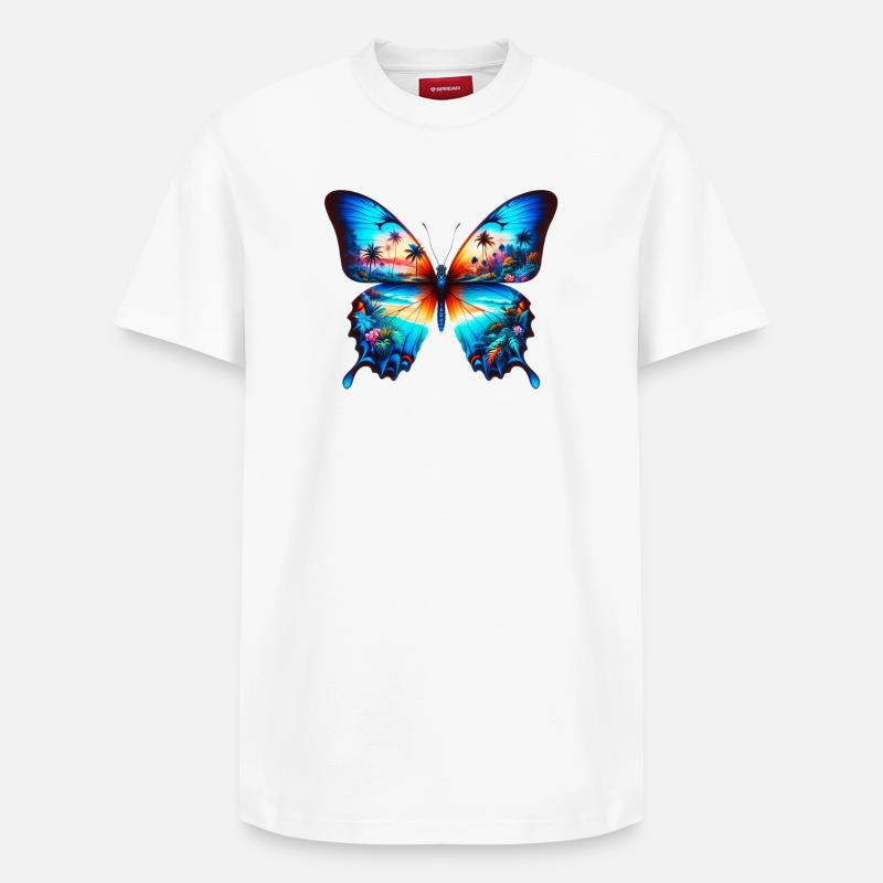Papillon - T-shirt unisexe décontracté en coton Supima – de SPREAD - blanc