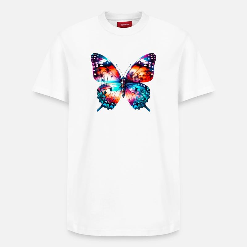 Papillon - T-shirt unisexe décontracté en coton Supima – de SPREAD - blanc