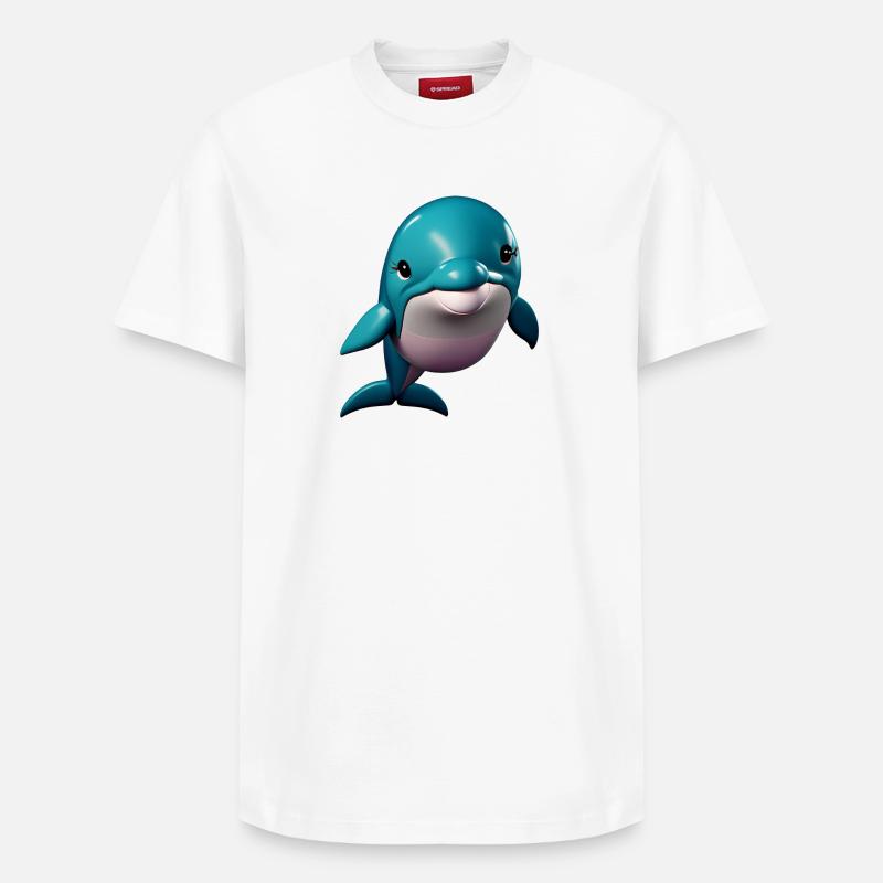 Fille de dauphin - T-shirt unisexe décontracté en coton Supima – de SPREAD - blanc