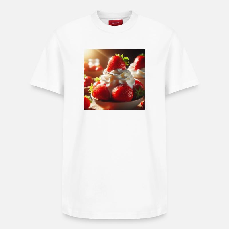 Fraise à la crème - T-shirt unisexe décontracté en coton Supima – de SPREAD - blanc