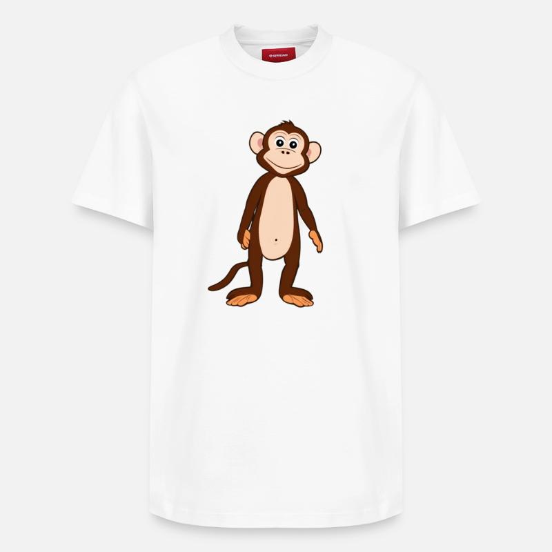 Affe - Relaxed Unisex Supima Cotton T-Shirt – von SPREAD - Weiß