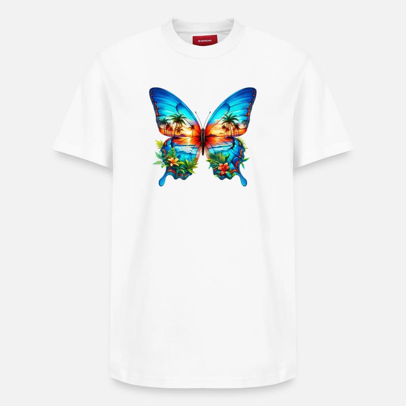 Papillon - T-shirt unisexe décontracté en coton Supima – de SPREAD - blanc