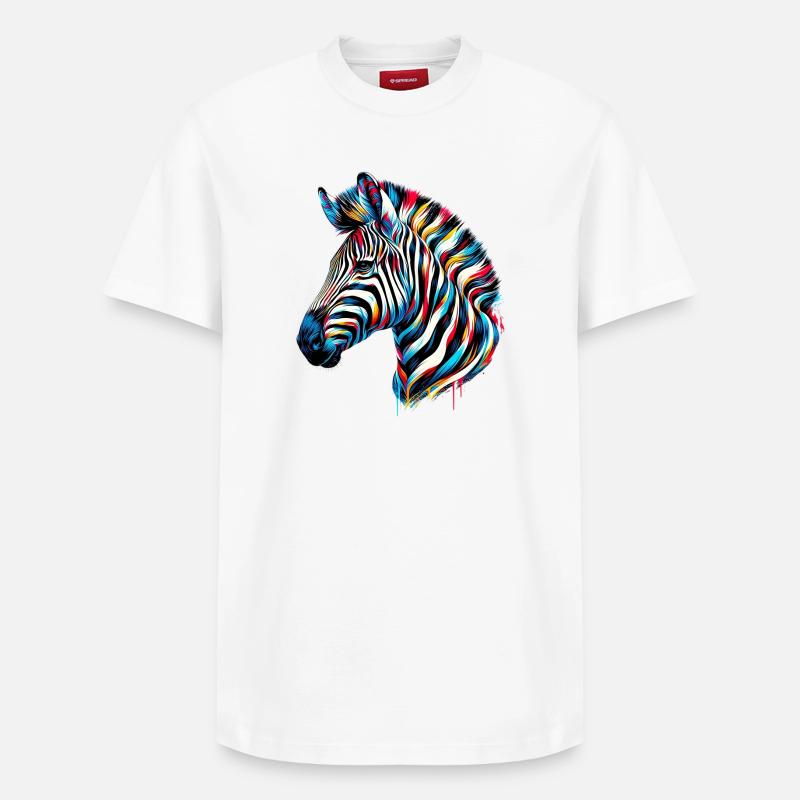 Zèbre - T-shirt unisexe décontracté en coton Supima – de SPREAD - blanc
