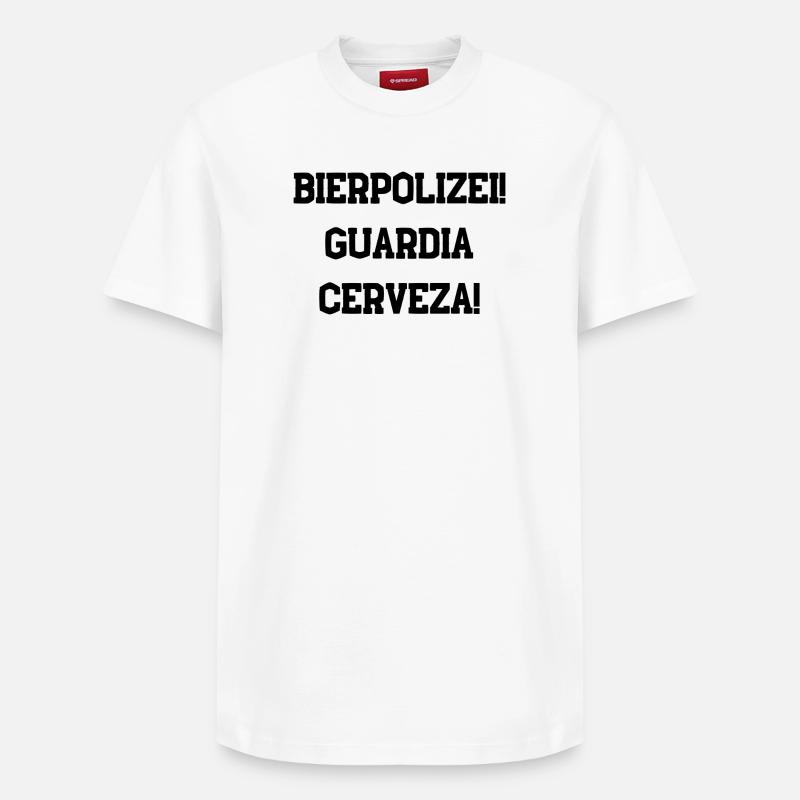Bierpolizei - Relaxed Unisex Supima Cotton T-Shirt – von SPREAD - Weiß