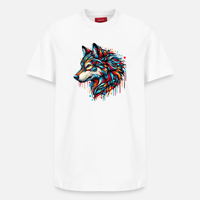 Wolf - Relaxed Unisex Supima Cotton T-Shirt – von SPREAD - Weiß