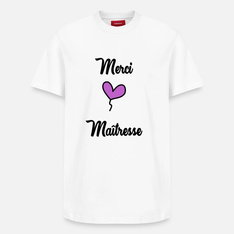MERCI MAÎTRESSE - T-shirt unisexe décontracté en coton Supima – de SPREAD - blanc
