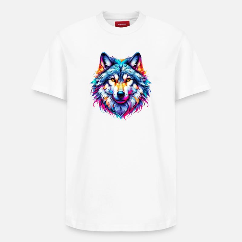 Wolf - Relaxed Unisex Supima Cotton T-Shirt – von SPREAD - Weiß