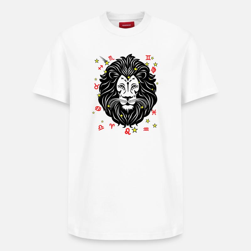 Sternzeichen Stern Logo Löwe - Relaxed Unisex Supima Cotton T-Shirt – von SPREAD - Weiß
