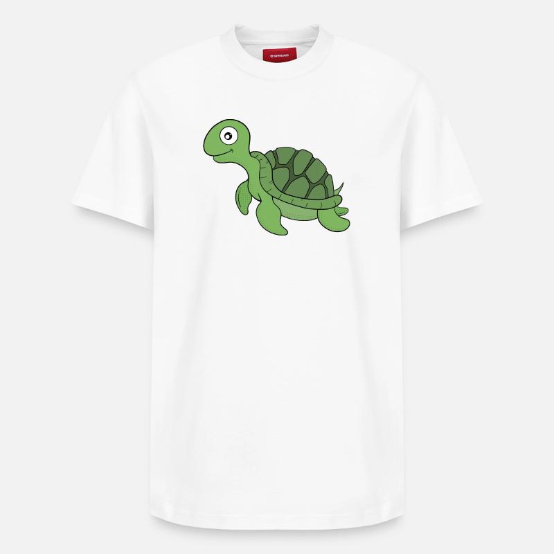 Une tortue amicale - T-shirt unisexe décontracté en coton Supima – de SPREAD - blanc