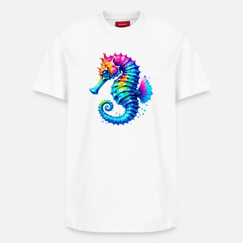 Seepferdchen - Relaxed Unisex Supima Cotton T-Shirt – von SPREAD - Weiß