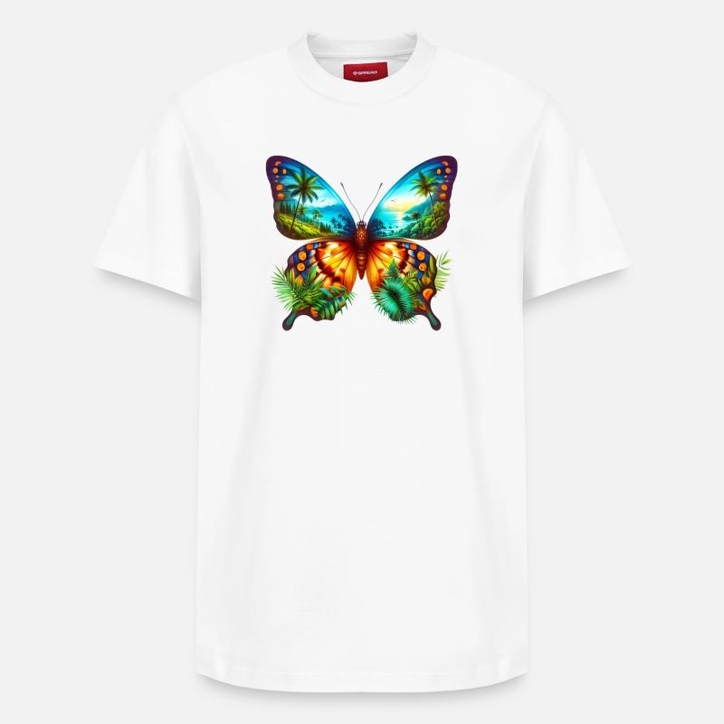 Papillon - T-shirt unisexe décontracté en coton Supima – de SPREAD - blanc