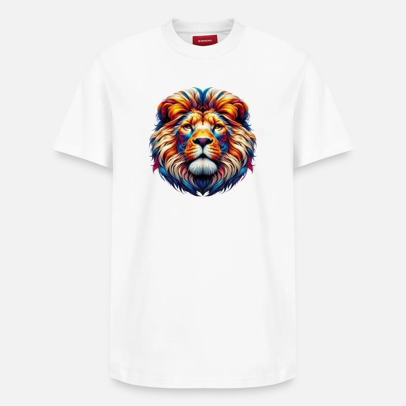 Löwe - Relaxed Unisex Supima Cotton T-Shirt – von SPREAD - Weiß