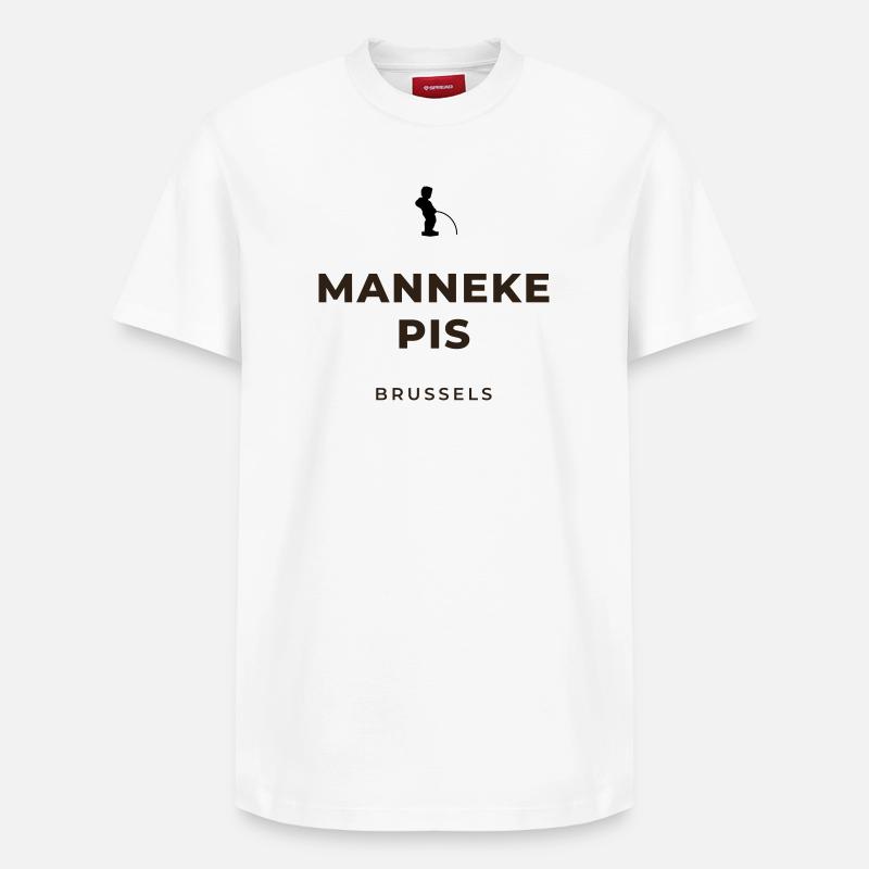 Manneken Piss Bruxelles - T-shirt unisexe décontracté en coton Supima – de SPREAD - blanc
