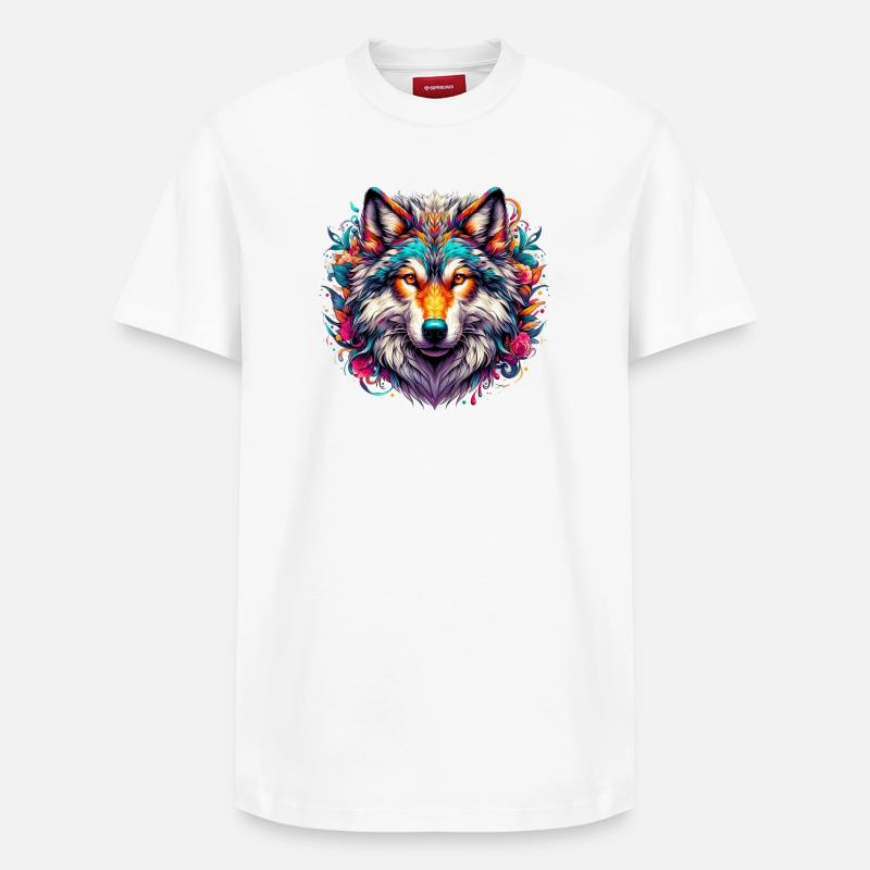 Wolf - Relaxed Unisex Supima Cotton T-Shirt – von SPREAD - Weiß