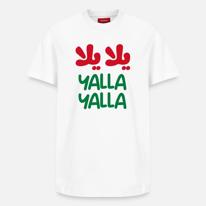 Yalla yalla - T-shirt unisexe décontracté en coton Supima – de SPREAD - blanc