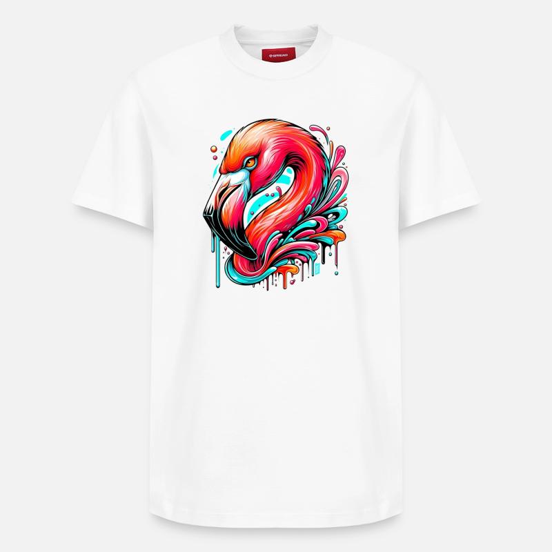 Flamant - T-shirt unisexe décontracté en coton Supima – de SPREAD - blanc