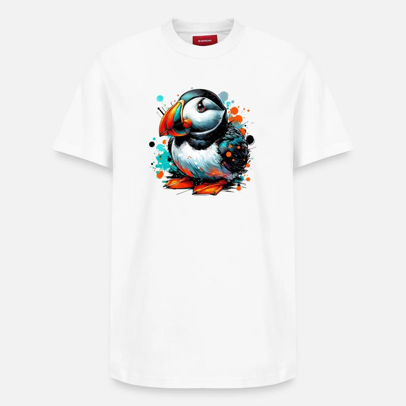 Macareux - T-shirt unisexe décontracté en coton Supima – de SPREAD - blanc