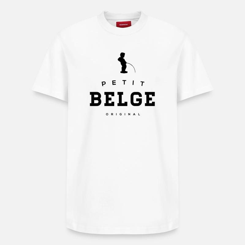 petit Belge manneke pis - T-shirt unisexe décontracté en coton Supima – de SPREAD - blanc