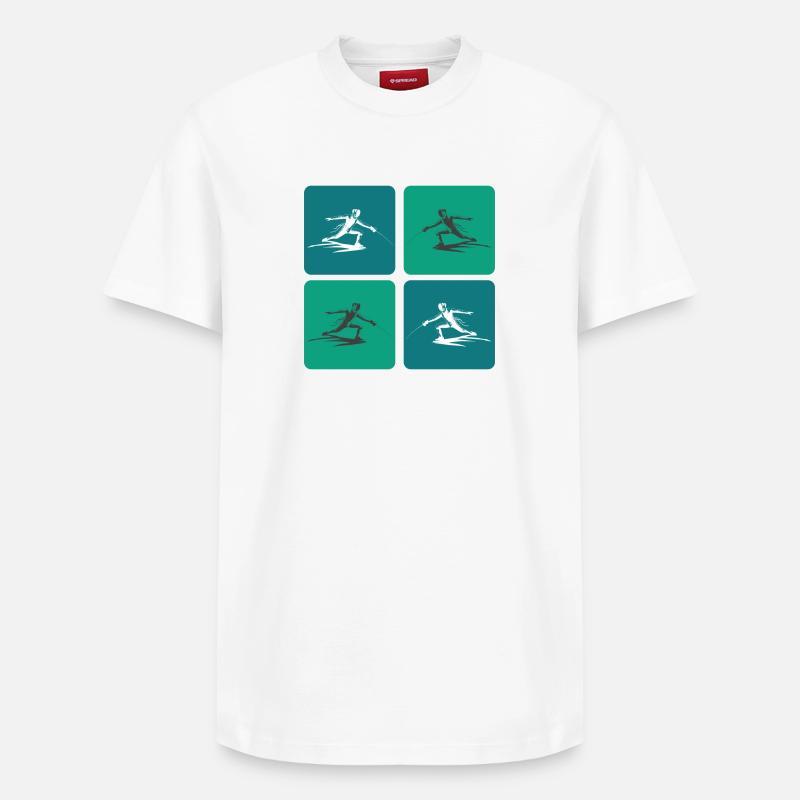 Fechten - Relaxed Unisex Supima Cotton T-Shirt – von SPREAD - Weiß