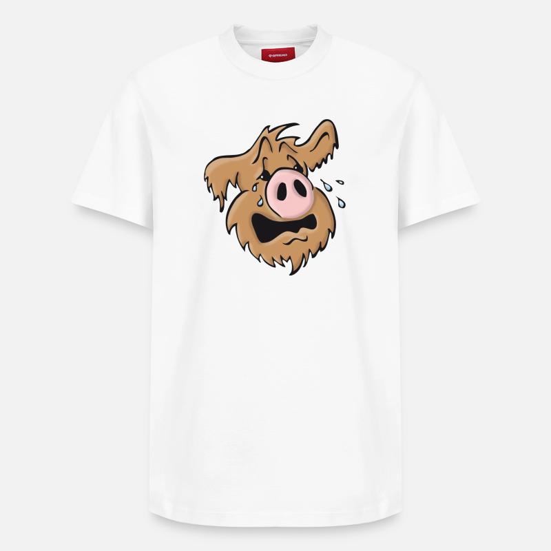 Chien cochon hurlant - T-shirt unisexe décontracté en coton Supima – de SPREAD - blanc