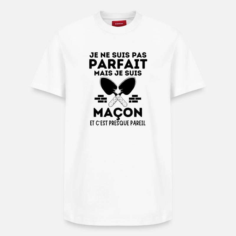 Maçon maçonnerie - T-shirt unisexe décontracté en coton Supima – de SPREAD - blanc