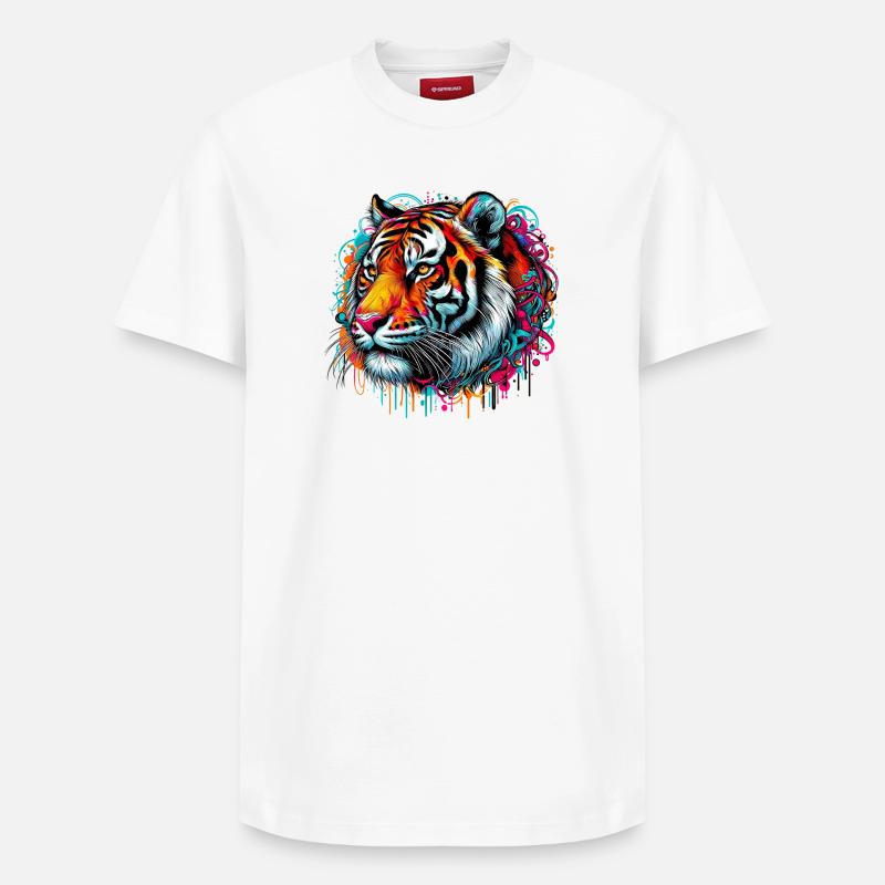 Tigre - T-shirt unisexe décontracté en coton Supima – de SPREAD - blanc