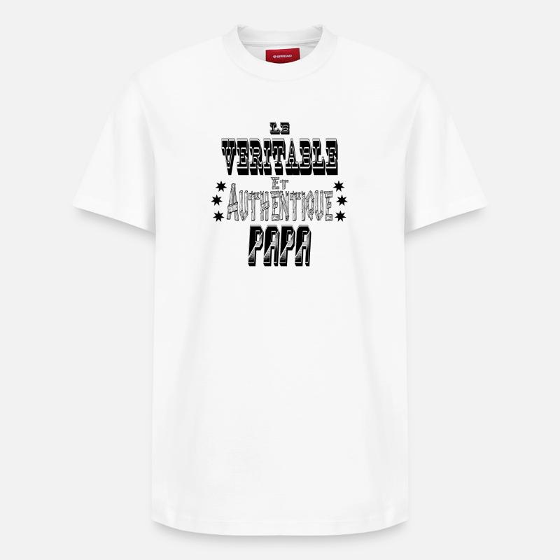 Le Véritable et Authentique Papa - T-shirt unisexe décontracté en coton Supima – de SPREAD - blanc