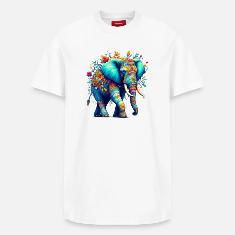 Elefant - Relaxed Unisex Supima Cotton T-Shirt – von SPREAD - Weiß