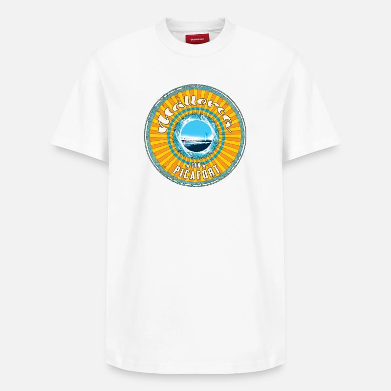 Mallorca Can Picafort - Relaxed Unisex Supima Cotton T-Shirt – von SPREAD - Weiß