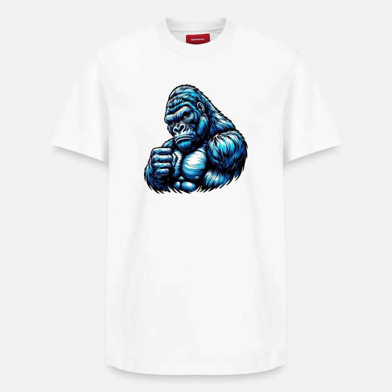 Gorille - T-shirt unisexe décontracté en coton Supima – de SPREAD - blanc
