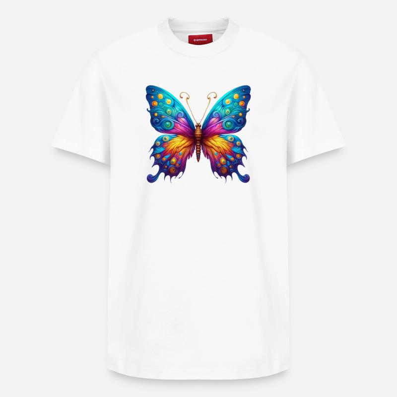 Papillon Van Gogh - T-shirt unisexe décontracté en coton Supima – de SPREAD - blanc