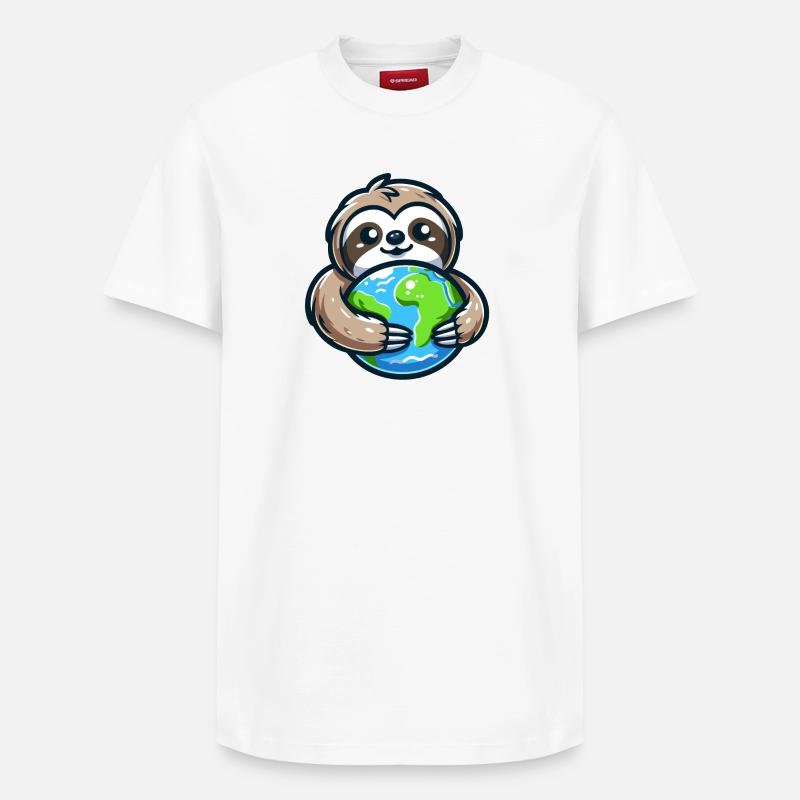 Umarme das Erdfaultier - Relaxed Unisex Supima Cotton T-Shirt – von SPREAD - Weiß